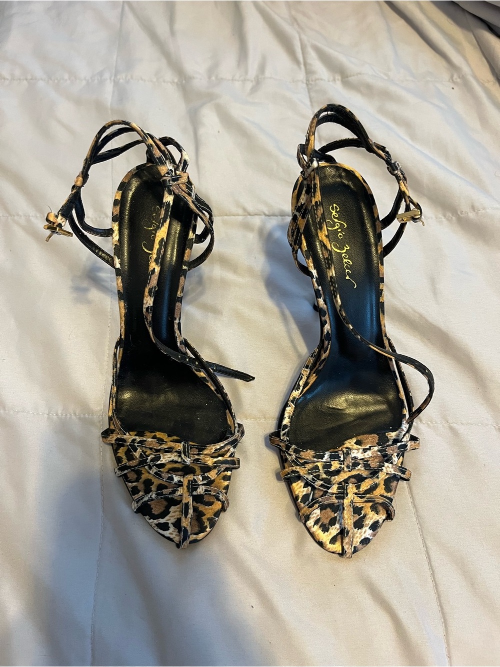 Sergio Zelcer Leopard-Print Strappy Slingback Heels - Brown/Black